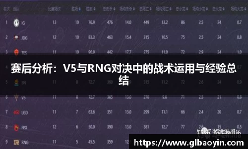 赛后分析：V5与RNG对决中的战术运用与经验总结